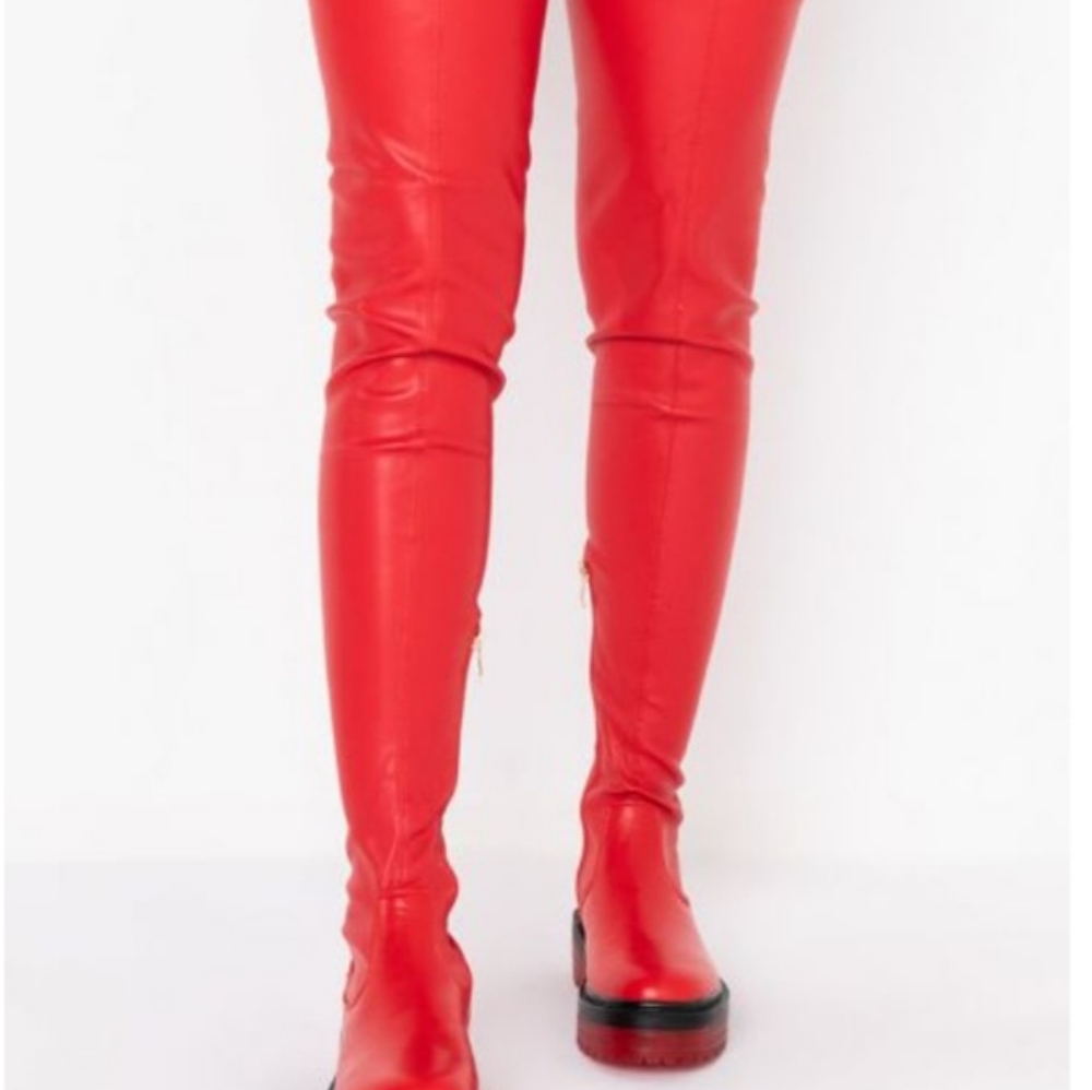 Ravishing Red Thigh Boot